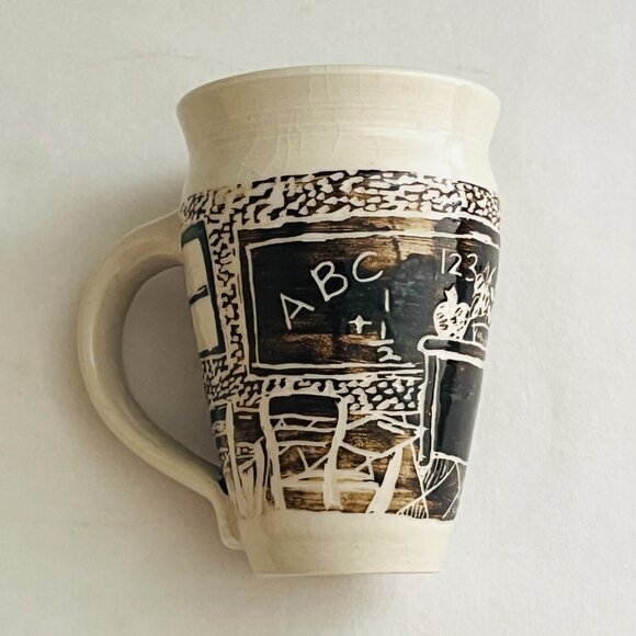 Vintage Studio Pottery Teachers Mug / Dated & Signed Art Pottery - Picture 4 of 10